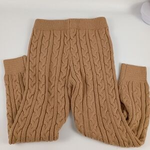 Fashion Nova Tan Cable Knit Leggings
